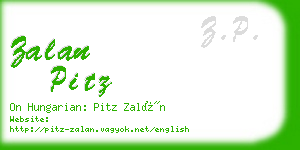 zalan pitz business card